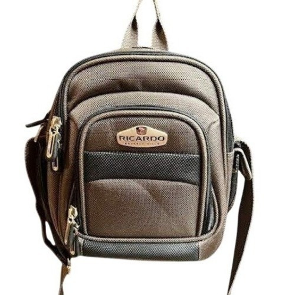 Ricardo Beverly Hills Small Brown Backpack Mini Travel Bag‎ Purse